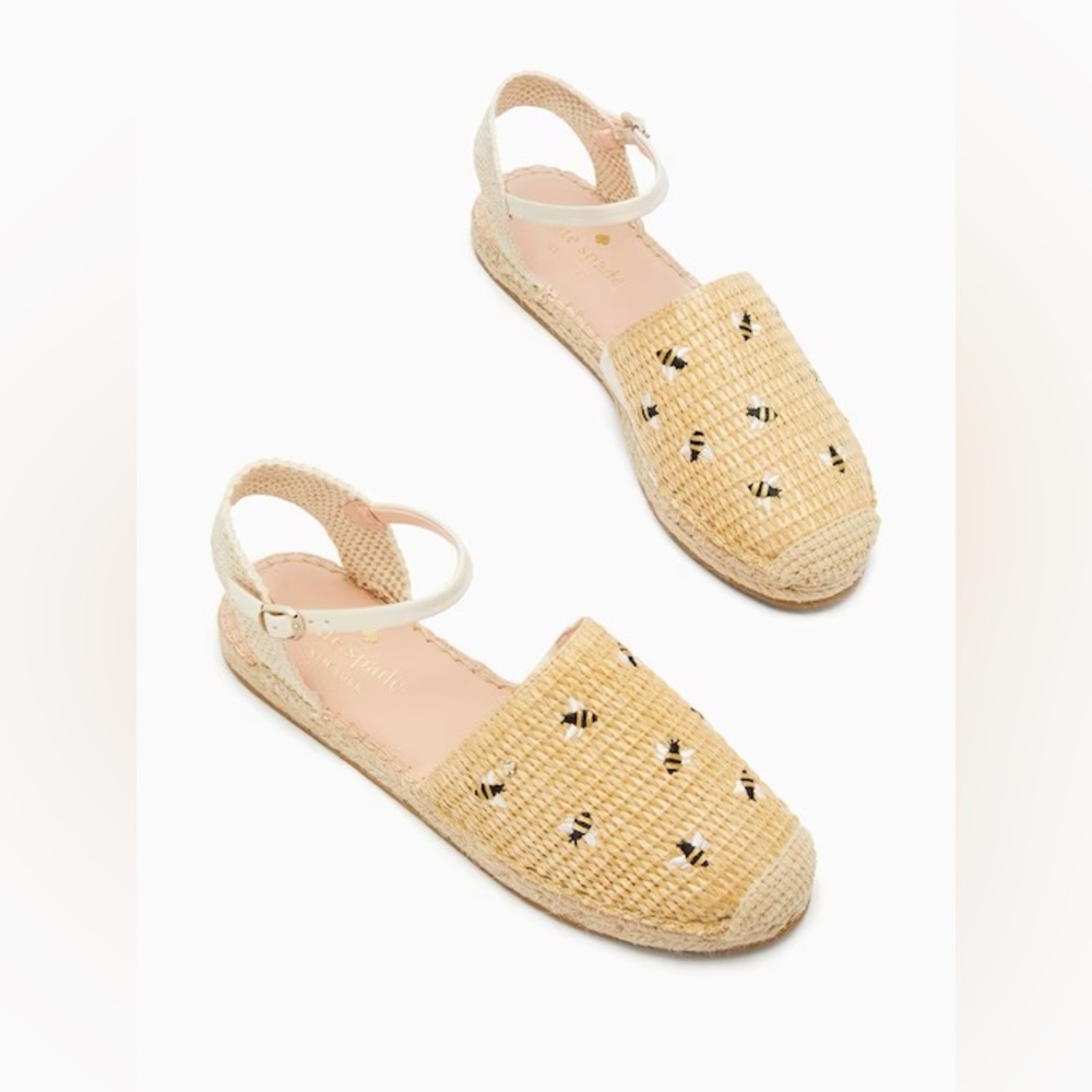 kate spade bonnie bee straw flats - Picture 2 of 5